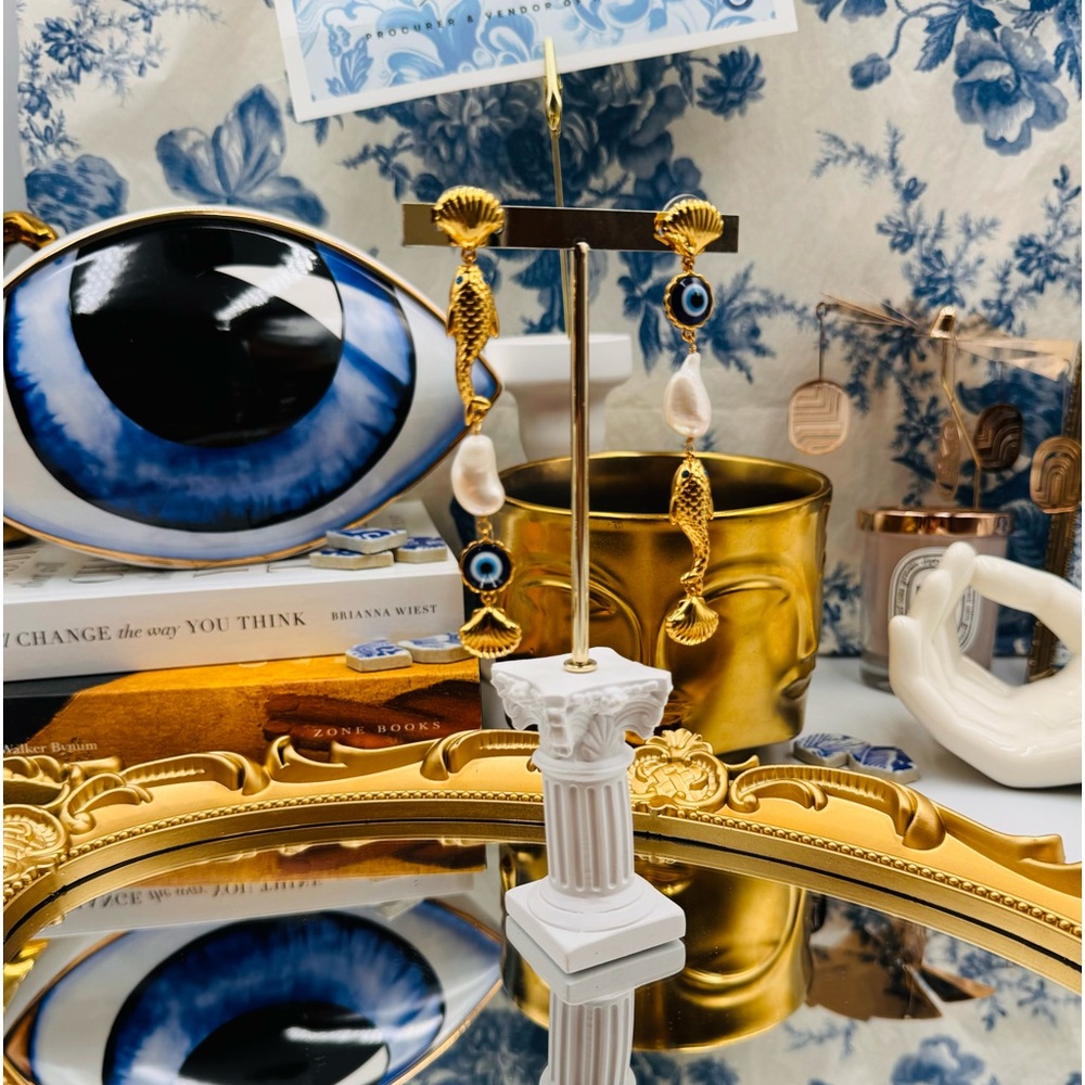🆕 LELE SADOUGHI 🧿 NWOT La Mer Pearly Liner Earrings - Evil Eye - Picture 10 of 17